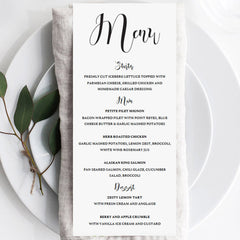Black and white menu cards download by LittleSizzle