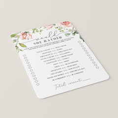 Blush Floral Would She Rather Birthday Party Game Printable