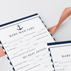 Advice cards for baby shower nautical theme by LittleSizzle