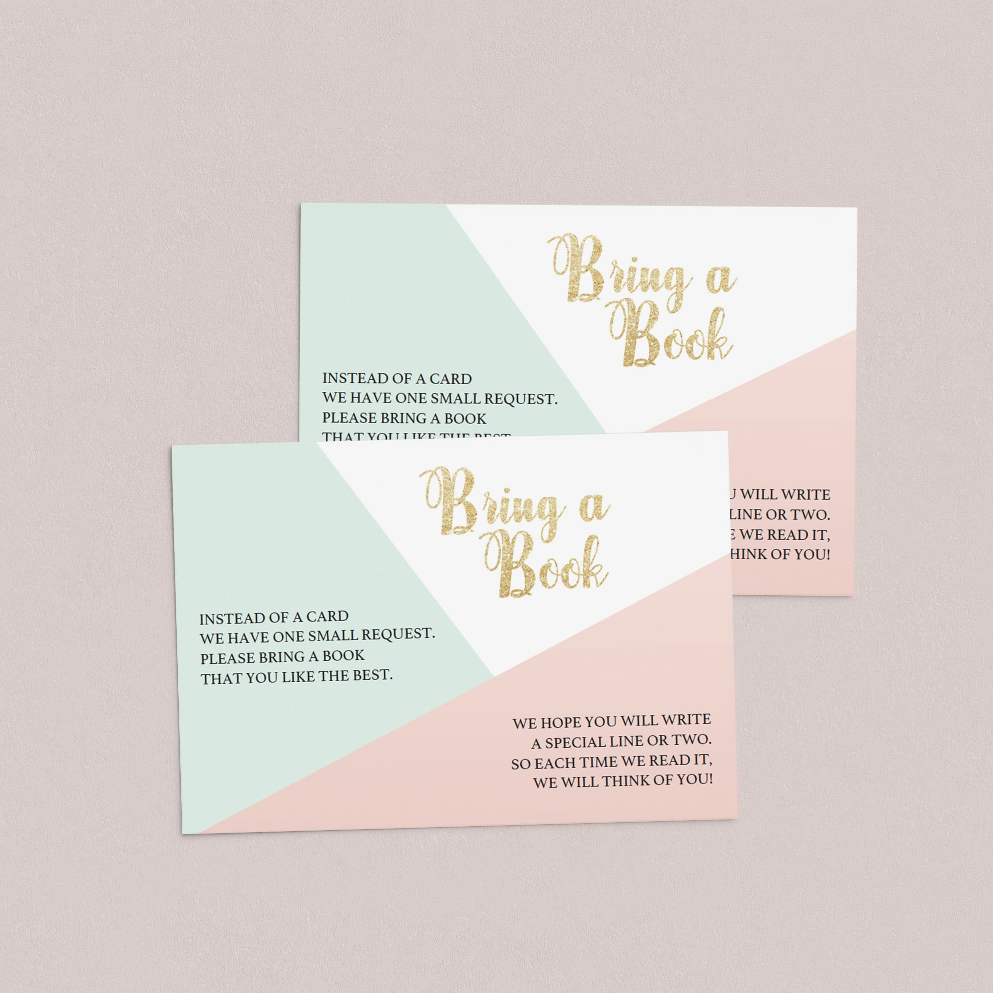 Close-up Pink and Gold Pastel Baby Shower Invitation Insert by LittleSizzle