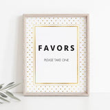 Printable gold themed party favors sign by LittleSizzle