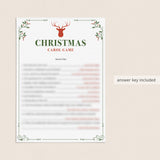 Guess The Christmas Carol Game with Answers Printable