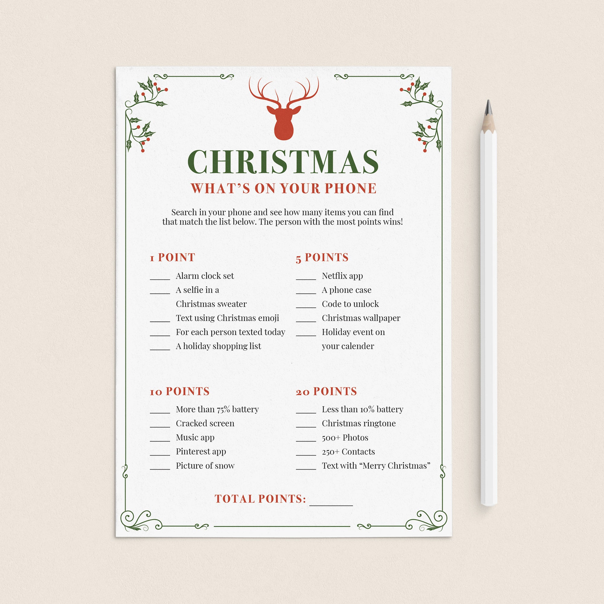 Whats On Your Phone Christmas Party Game Printable | Download – LittleSizzle whats-on-your-phone-christmas-party-game-printable-download-littlesizzle