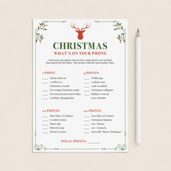 Whats On Your Phone Christmas Party Game Printable by LittleSizzle