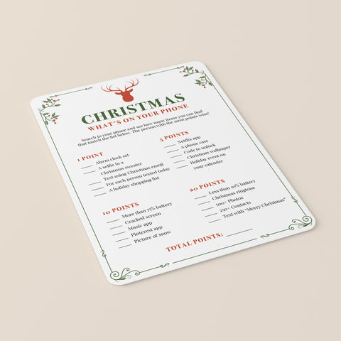 Whats On Your Phone Christmas Party Game Printable | Download ...