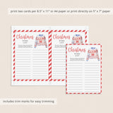 Ugly Sweater Party Activity Word List Printable