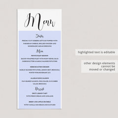 Kraft paper menu cards templates instant download by LittleSizzle
