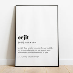 Eejit Definition Print Instant Download