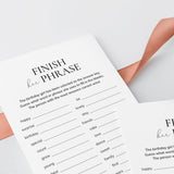 Group Birthday Party Game Finish Her Phrase Printable