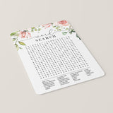 Roses Bridal Shower Word Search Game Download