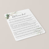 Daddy Knows Best Baby Shower Game Template