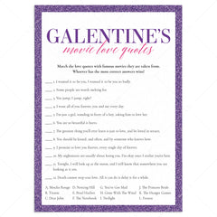 Galentine's Movie Trivia with Answer Key by LittleSizzle