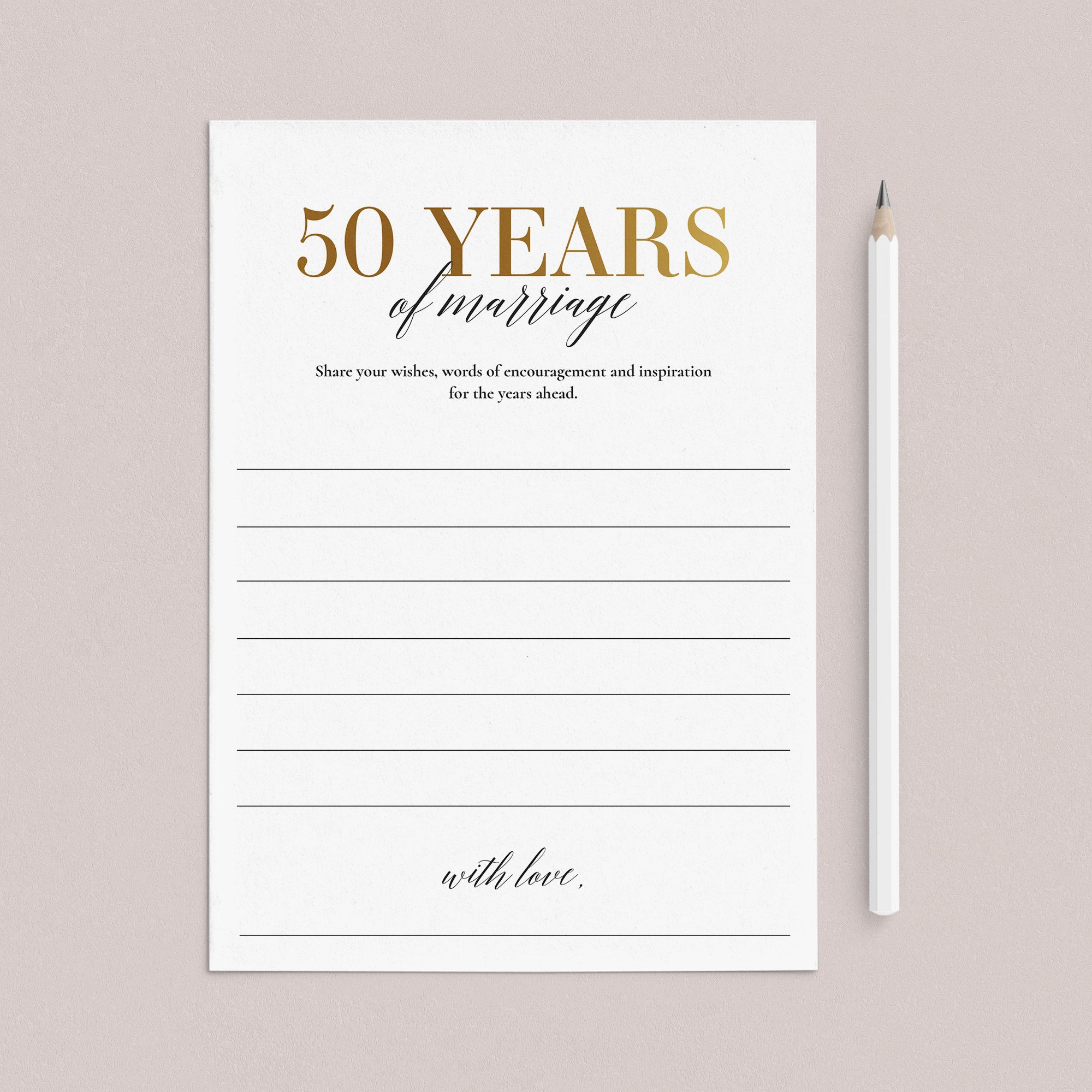 50th Anniversary Wishes Cards Printable by LittleSizzle