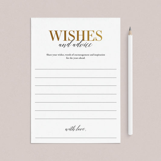 Golden Anniversary Wishes & Advice Cards Printable by LittleSizzle