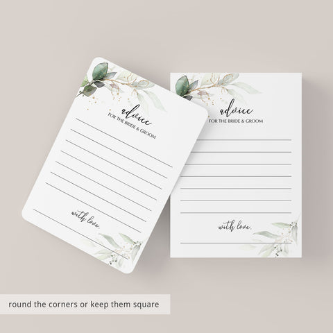 Botanical Wedding Advice Card Printable | Instant Download – LittleSizzle