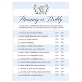 Elephant theme baby shower mommy or daddy quiz printable by LittleSizzle