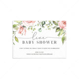 Long Distance Baby Shower Invitation Insert Template Floral Theme by LittleSizzle
