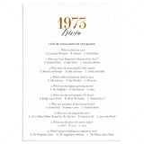 Gold 1973 Trivia Questions with Answers Printable by LittleSizzle