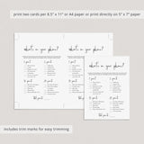 Whats On Your Phone Game for Bridal Shower Printable