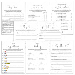 8 Modern Bachelorette Games Printable by LittleSizzle