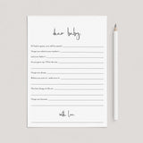 Modern Minimalist Baby Shower Wishes Card Printable by LittleSizzle