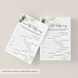 Gold Green Theme Baby Party Game Name That Song Printable