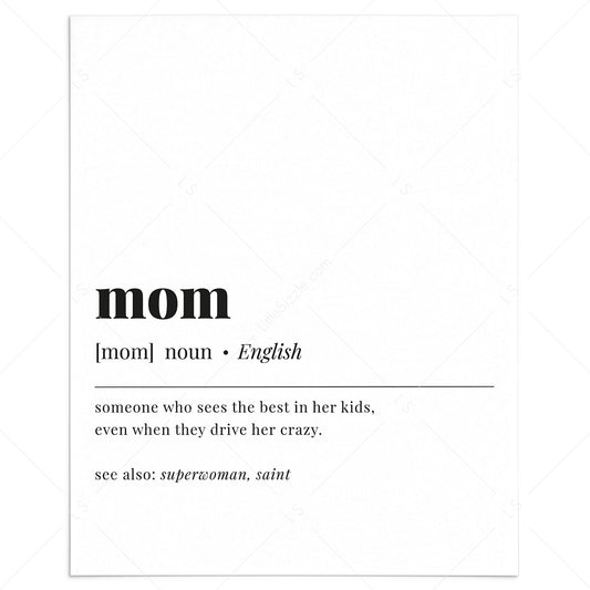 Mom Definition Printable by LittleSizzle