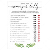 Guess who mommy or daddy game for baby shower by LittleSizzle