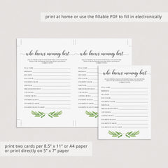 Baby Shower Game Who Knows Mommy Best Printable & Virtual