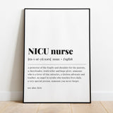 NICU Nurse Definition Print Instant Download