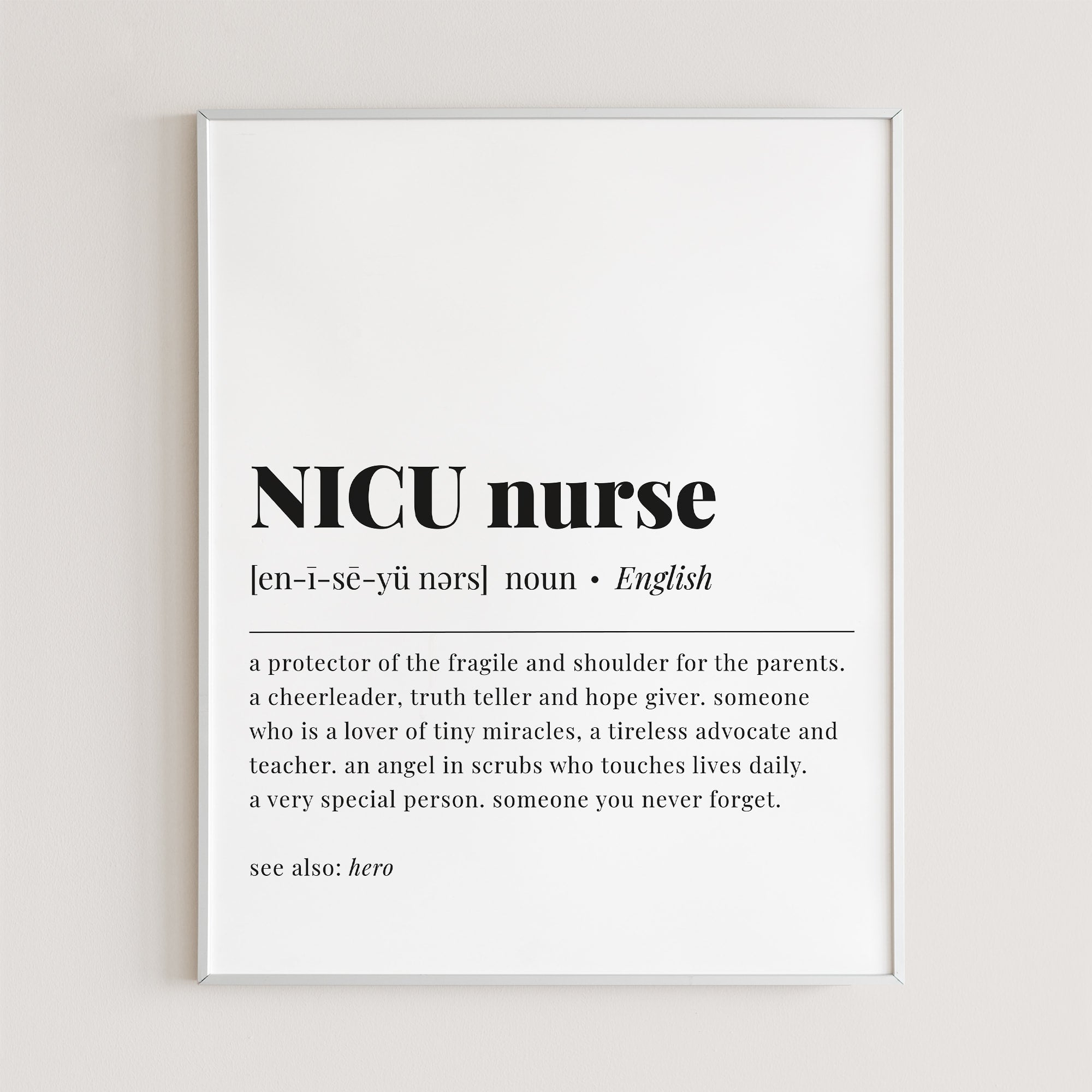 NICU Nurse Definition Print Instant Download by Littlesizzle