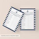 Nautical Baby Shower Game The Price is Right Virtual & Printable
