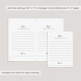 Minimalist Advice Cards for Baby Shower Printable