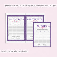 Galentine's Scattergories Game Printable