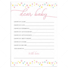 Sweet shower wishes for baby printable pink and yellow by LittleSizzle