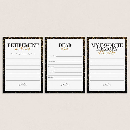 Black and Gold Retirement Keepsakes Printable by LittleSizzle