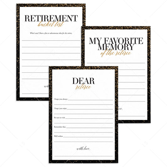 Black and Gold Retirement Keepsakes Printable by LittleSizzle