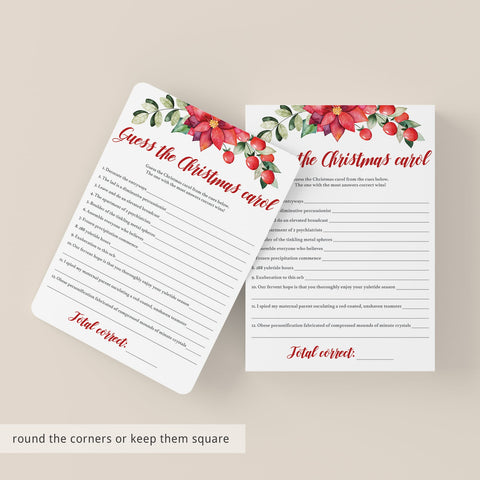 Christmas Carol Guessing Game Printable | Instant Download – LittleSizzle