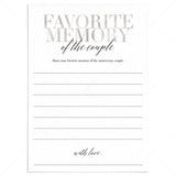 My Favorite Memory of the Anniversary Couple Silver Printable by LittleSizzle