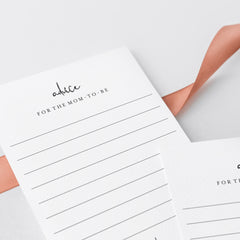 Minimalist Advice Cards for Baby Shower Printable