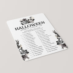 Skull Halloween Party Game Phobia Match with Answers Printable