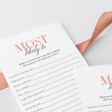 Whos Most Likely To Game Printable Rose Gold
