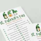 Printable St Patrick's Day Game for Adults Would You Rather