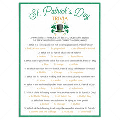 St. Patrick's Day Trivia Printable & Virtual Quiz Templates by LittleSizzle
