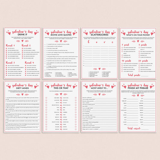 8 Fun Galentines Day Party Games Instant Download by LittleSizzle