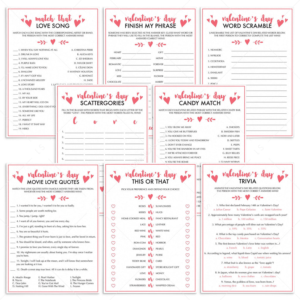 The Ultimate Valentine's Day Party Games Bundle for Adults | Virtual ...
