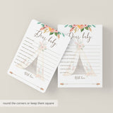 Tribal Baby Shower Wishes for Baby Card with Teepee