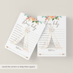 Tribal Baby Shower Wishes for Baby Card with Teepee