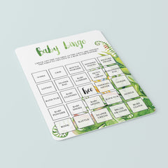 Green leaf tropical baby party game baby bingo by LittleSizzle