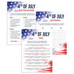 Printable 4th of July Party Games Red White and Blue by LittleSizzle